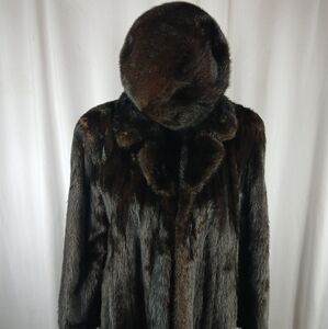 Saga Mink Fur Coat Full Length  Brown